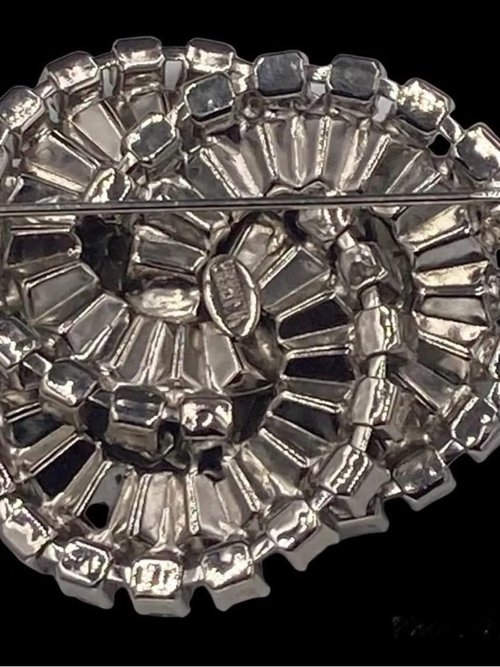 Vintage Warner Pinwheel Trapezoid Rhinestone Brooch